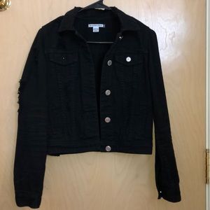 Revamped denim black jean jacket